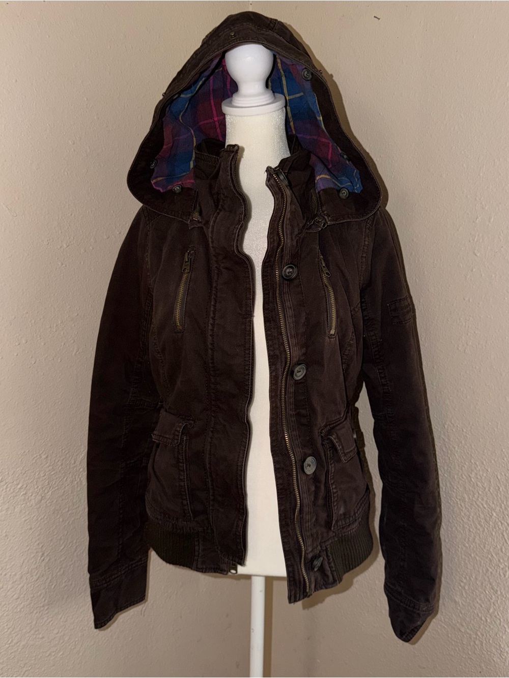 Vintage Y2K Abercrombie & Fitch 2000s Hooded Cargo Utility Jacket